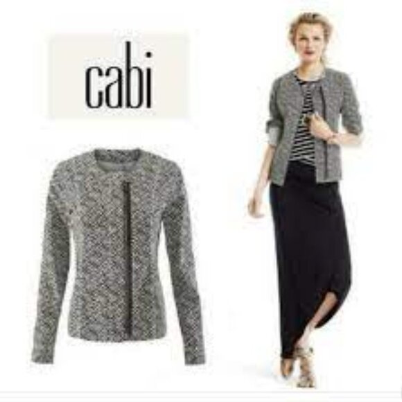 CAbi #5099 Multicolor Cliffside Gray Moto Day/Night Chic Zip Up Jacket S - Picture 1 of 11